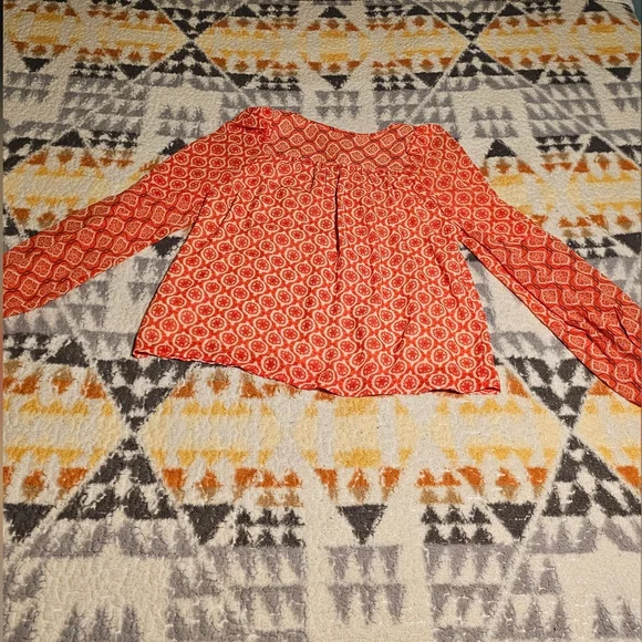 Maison d'Amelie Paris Blouse 👚 Linen Blend Floral Top Sz small. C23 - Picture 5 of 5